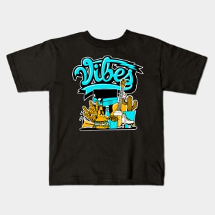 Vibes Retro Aqua Kids T-Shirt